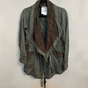 Anthropologie Hei Hei military style jacket with lace details
